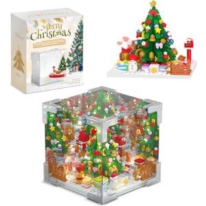 Wowok Christmas Tree Building Blocks Set LED Infinity Mirror Cube DIY Night L...